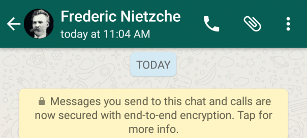 WhatsApp : Conversations chiffrées entre les utilisateurs