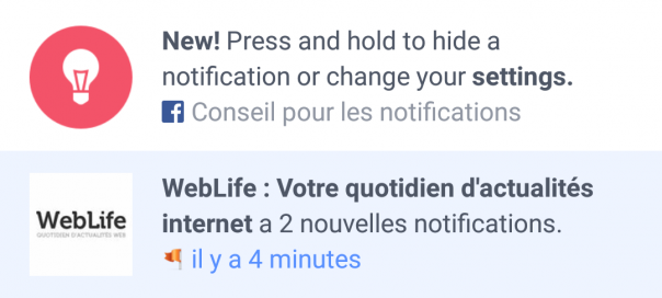 Facebook : Masquer les notifications sur l’app mobile