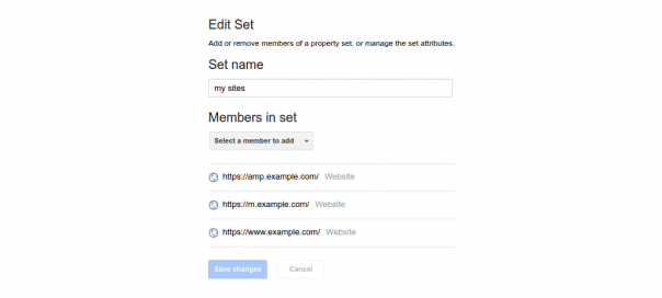 Google Search Console : Les ensembles pour regrouper les propriétés