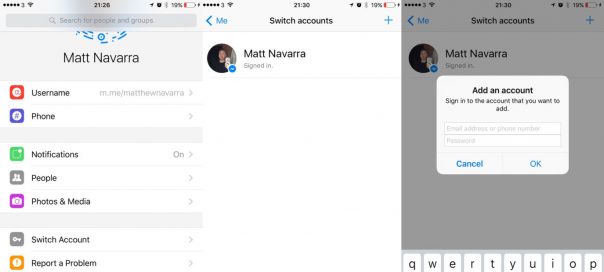 Facebook Messenger lance le multicompte sur iOS