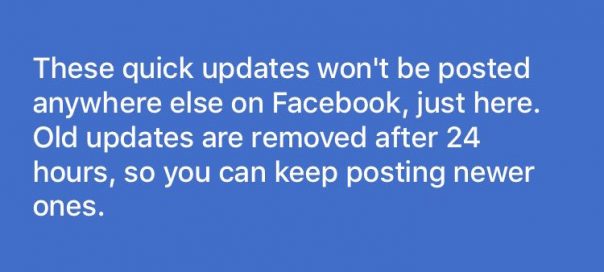 Facebook teste les Quick Updates à la Snapchat
