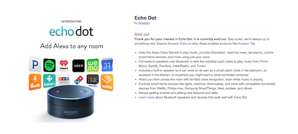 Amazon annonce par mégarde une version moins cher d’Amazon Echo Dot