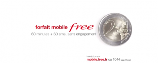 Free Mobile : Spot télé pour le forfait à 2 euros