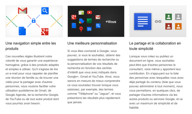 Google : Règles de confidentialité unifiées