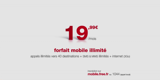 Free Mobile : Forfait illimité