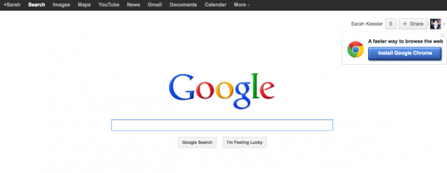 Encart Google+ sur le moteur de recherche Google