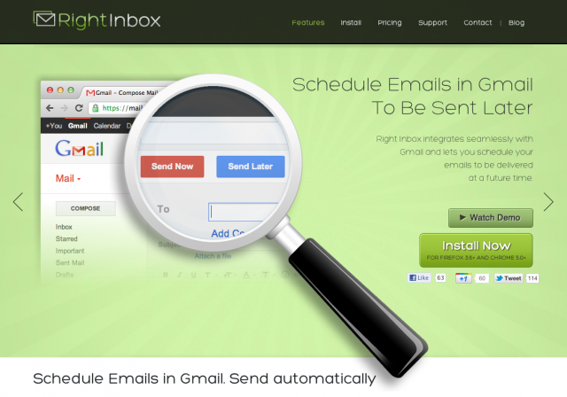 RightInBox : Planification mails Gmail