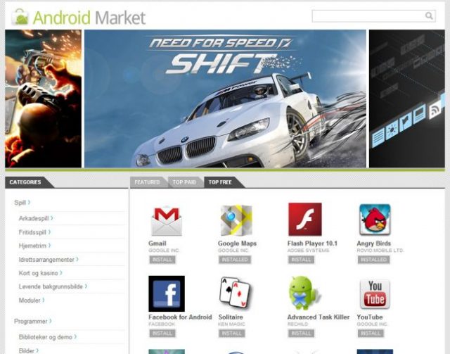 Android Market Web