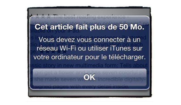 Apple : Augmentation de la taille maximale de téléchargement en 3G à 50 Mo