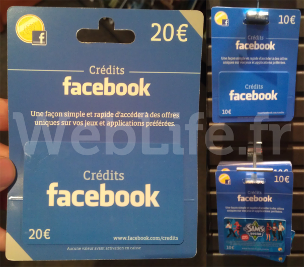 Cartes de crédits Facebook