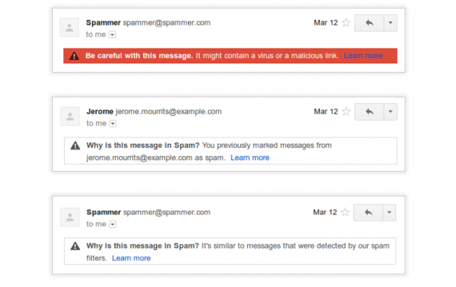 Gmail : Explication des SPAMs
