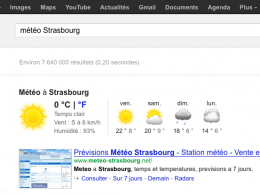 Google ; OneBox météo