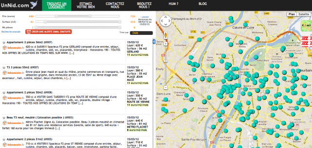 UnNid, moteur de recherche immobilier