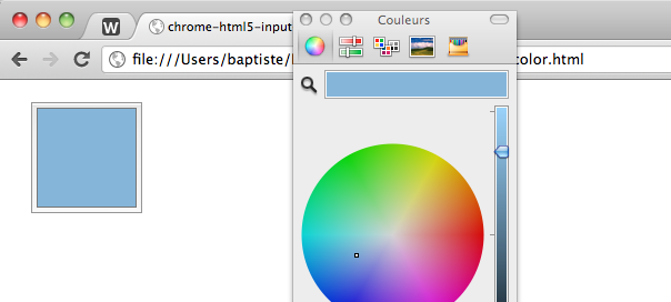 Google Chrome : HTML5 input color