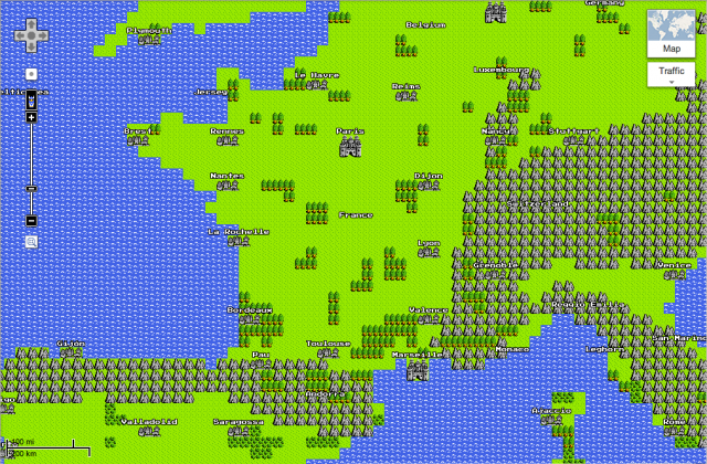 Google Maps en 8 bits