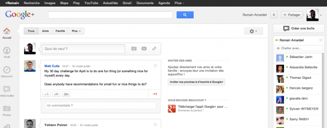 Nouveau design Google+