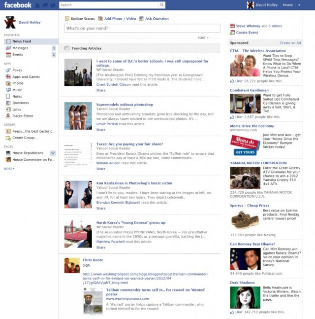 Facebook: Trending articles