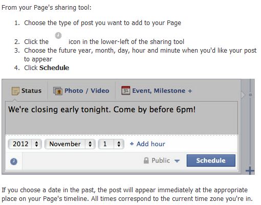 Facebook : Programmation publication post