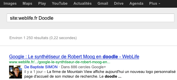 Google : Résultat auteur