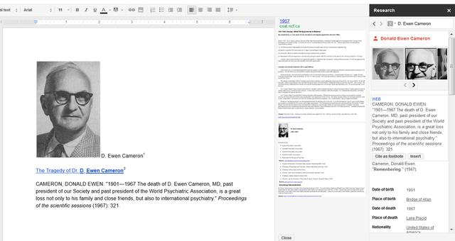 Barre de recherche sur Google Docs