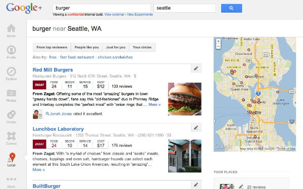 Google+ local