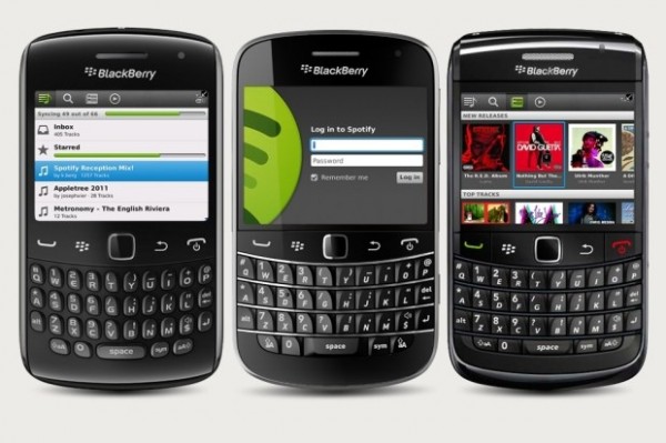 Spotify sur Blackberry