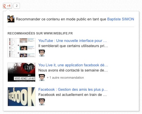 Google Plus : Recommander