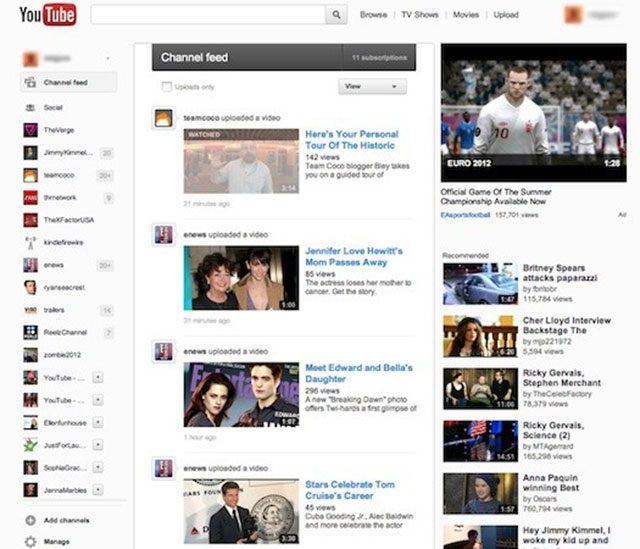 YouTube : Nouvelle interface