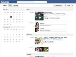 Facebook Evènements en mode calendrier