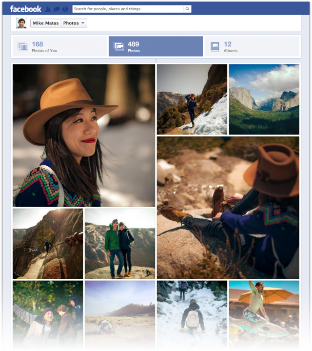 Facebook : Nouvelle interface des albums photos