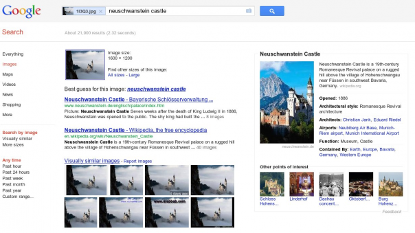 Google : Recherche par image avec Knowledge Graph