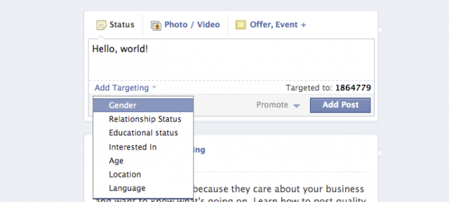 Facebook : Options de ciblage de publication sur les pages