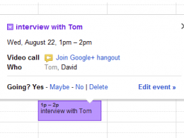 Google Agenda : Hangouts