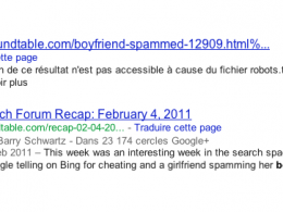 Google : Description de page bloquée par le robots.txt