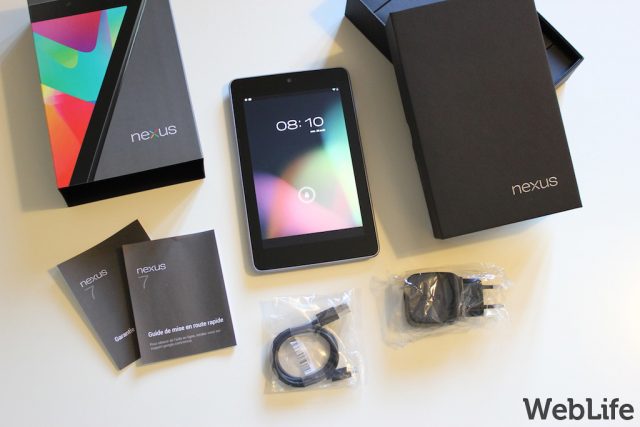 Google Nexus 7 : Tablette, boîte & accessoires