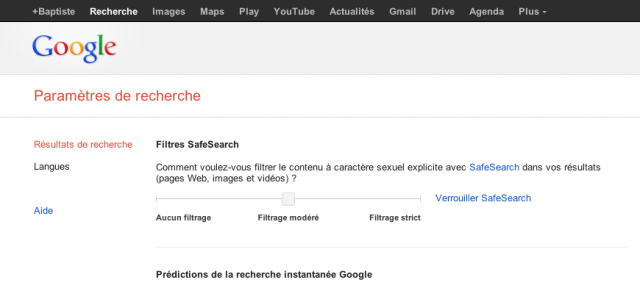 Google : Paramètres de recherche