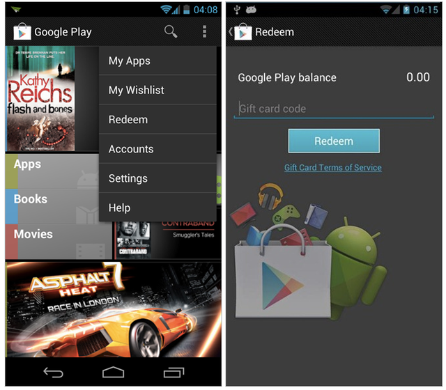 Google Play : Codes de réduction et Wishlist