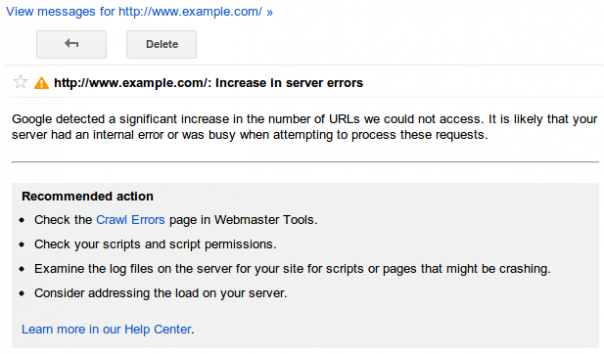 Google Webmaster Tools : Alertes de crawl - Pages