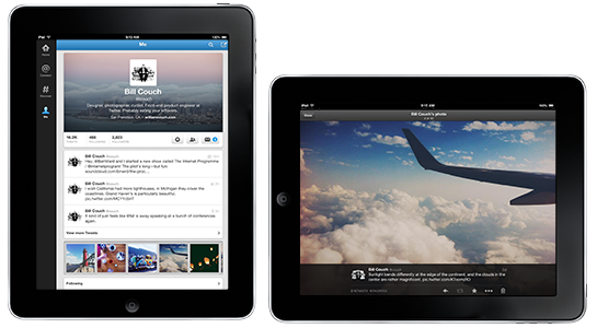 Twitter : Application mobile sur iPad