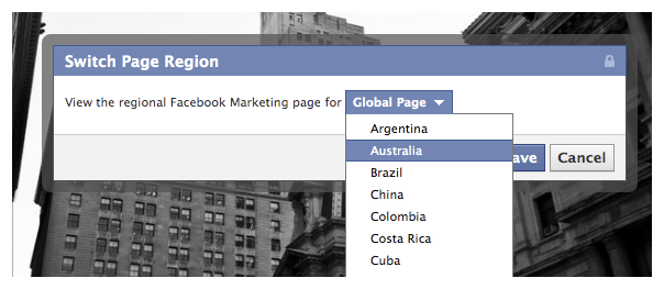 Facebook : Pages globales