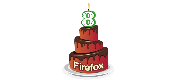 Firefox : Gâteau d'anniversaire - 8 ans