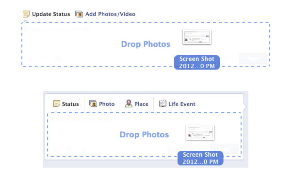 Facebook : Upload de photos par drag & drop