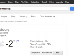 Google : OneBox météo dans les SERPS