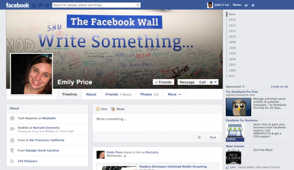 Facebook : Nouvelle Timeline