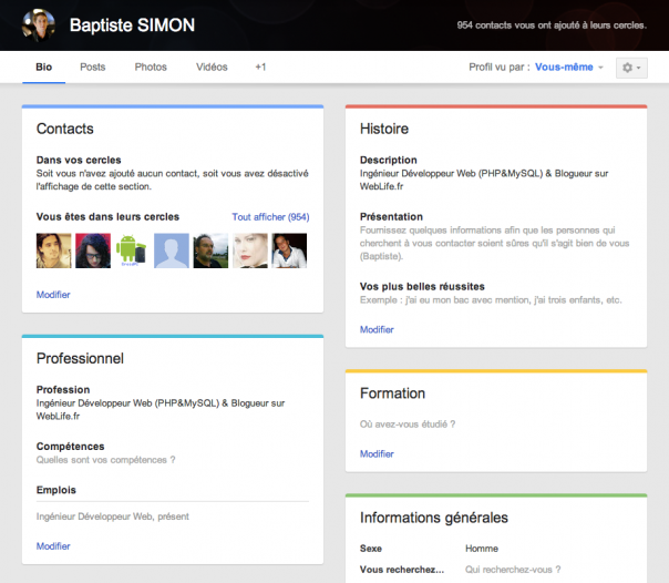 Google+ : Nouvelle interface