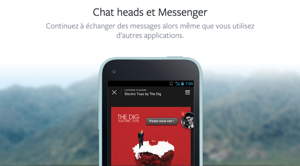 Facebook Home : Chat heads et Messenger