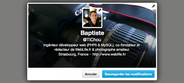 Twitter : Editer le profil