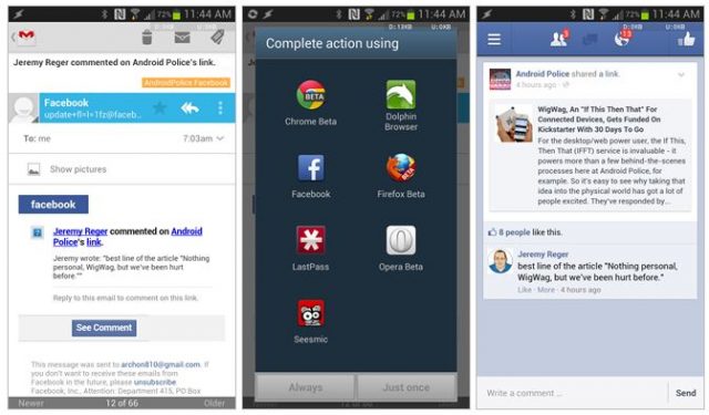 Android : Ouverture liens Facebook