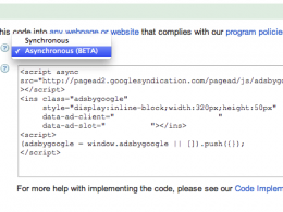 Google AdSense : Code d'annonce asynchrone