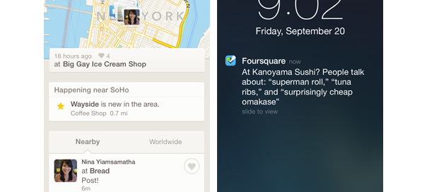 Foursquare : Nouvelle application mobile